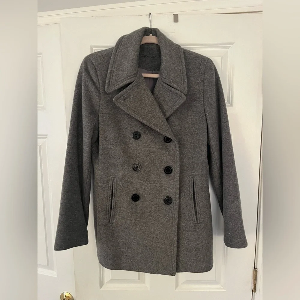 Calvin Klein Double Breasted Pea Coat - Picture 6 of 12